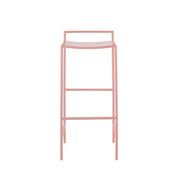 Svelte 30" Coastal Contemporary Iron Saddle-Seat Low-Back Bar Stool with Foot Rest - JONATHAN Y